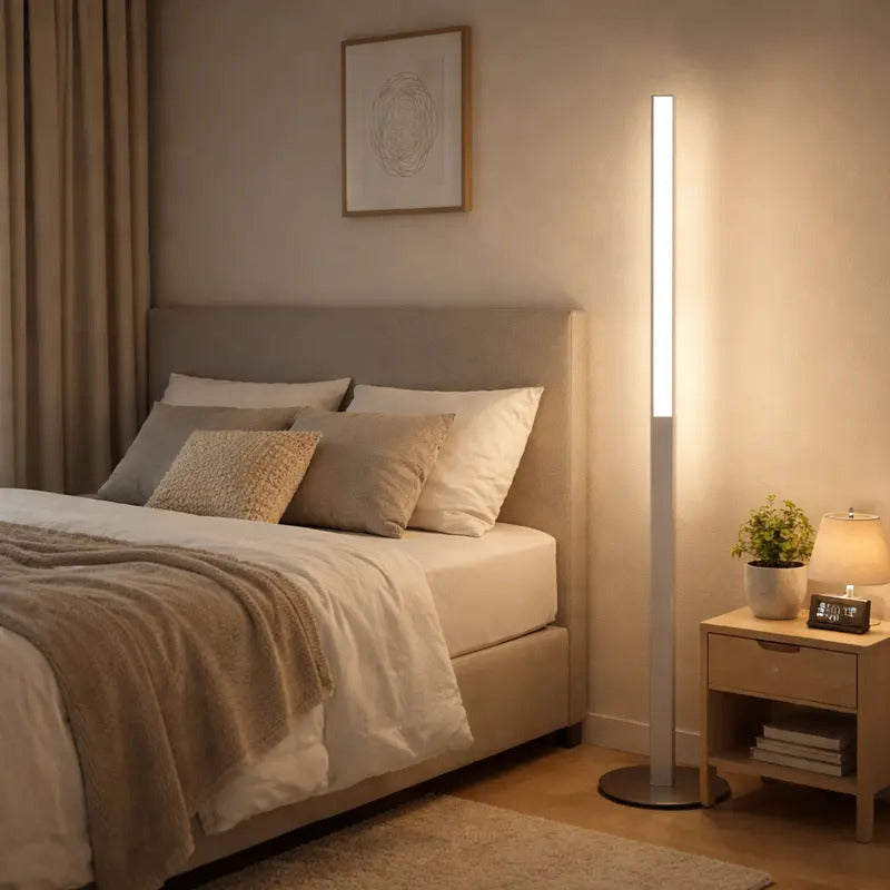 Stehleuchte Bodenlampe Lindby Smart LED App CCT Aluminium Metall Weiß Nickel - 4251096575835