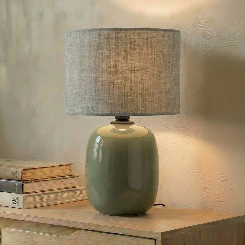 TK-Lighting Tischleuchte Lampe Melody LED Tischlampe Leuchte olivgrün 48cm - 5906135161836