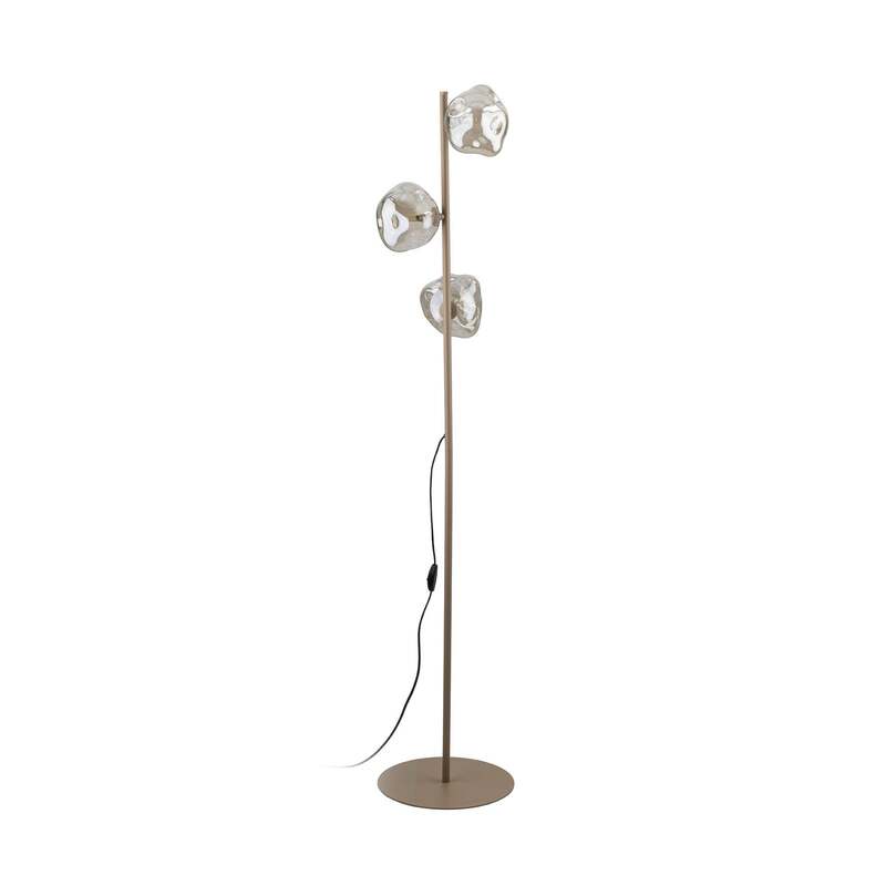 Stehlampe Lava 3-flammig G9 LED Leuchte sand cognac 151cm Höhe 30cm Durchmesser - 5906135161539