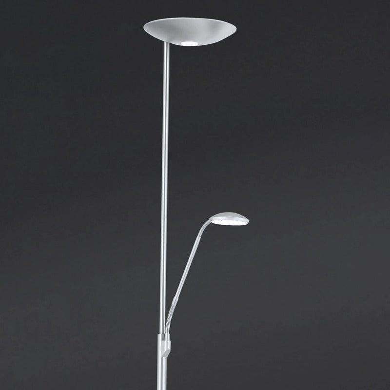Cobra Deckenfluter Stehlampe LED Leselampe Nickel Lampe Leuchte Schalter Dimmbar - 9003090257485