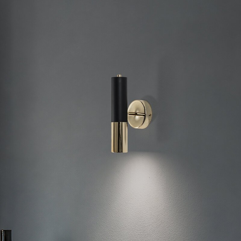 Orino Wandleuchte Leuchte Wandlampe schwarz gold Metall GU10 Made in EU 25cm - 5905563003879