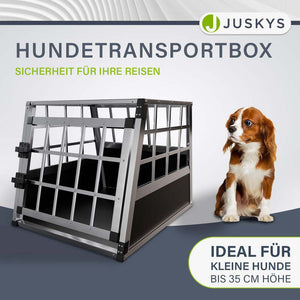 B-Ware Hundebox Auto Hundetransportbox Alu für kleine Hunde Kofferraum Rücksitz Größe M