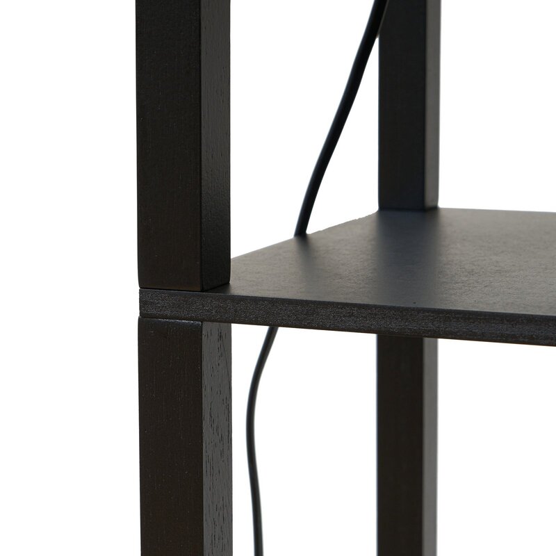 Lindby Stehleuchte Birta schwarz/natur Regal Rattan 159 cm E27 15 W - 4255830903182