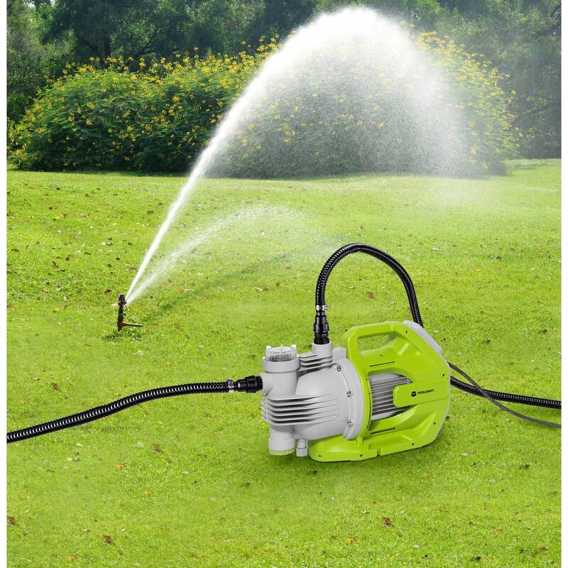 Toolcraft Gartenpumpe 7000l/h 53m Förderhöhe Handpumpe Bewässerungssystem 230V - 4064161310121