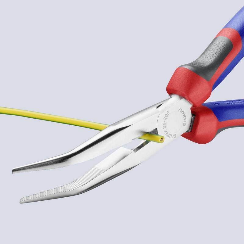 Knipex Flachrundzange Elektrotechnik 200mm 40° gebogen Vanadium Elektrostahl - 4003773035039