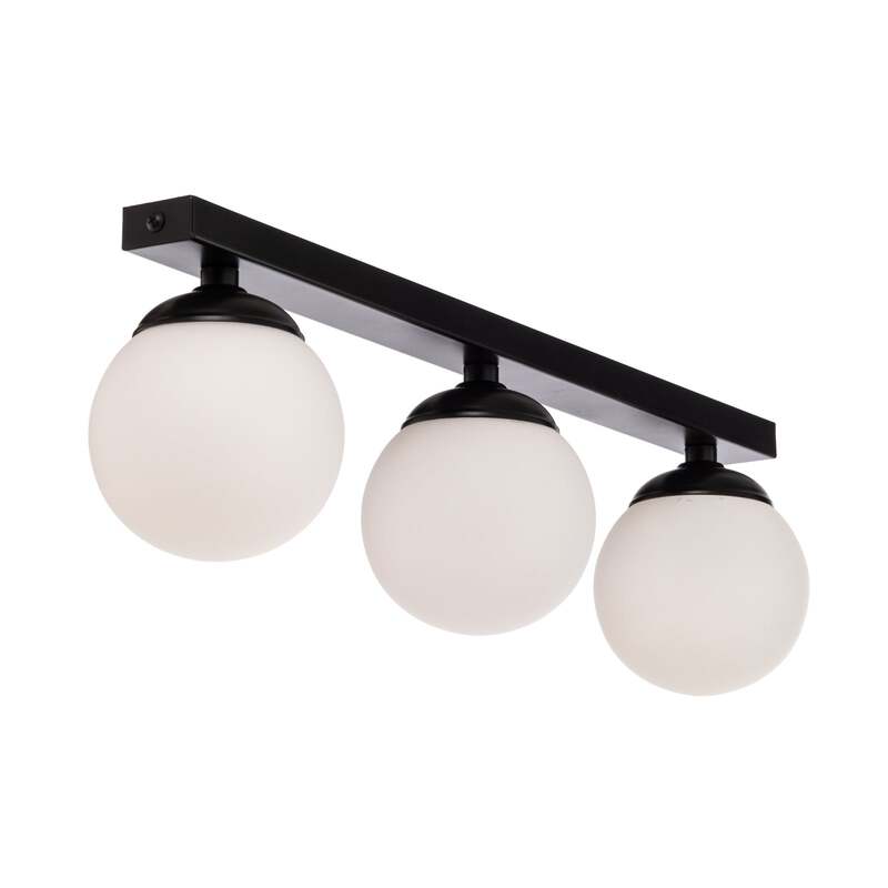 Deckenlampe Fatis 3-flammig LED Hängelampe dimmbar schwarz opalglas 60x12cm - 5902553230444
