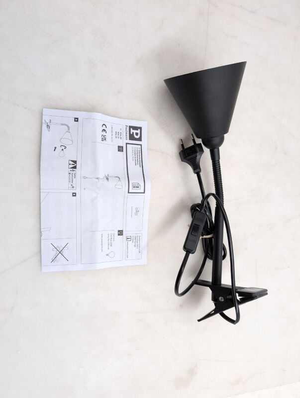 Paulmann Klemmleuchte Vitis LED Tischlampe Lampe schwarz 37cm mit Schalter 11cm - 4000870954300
