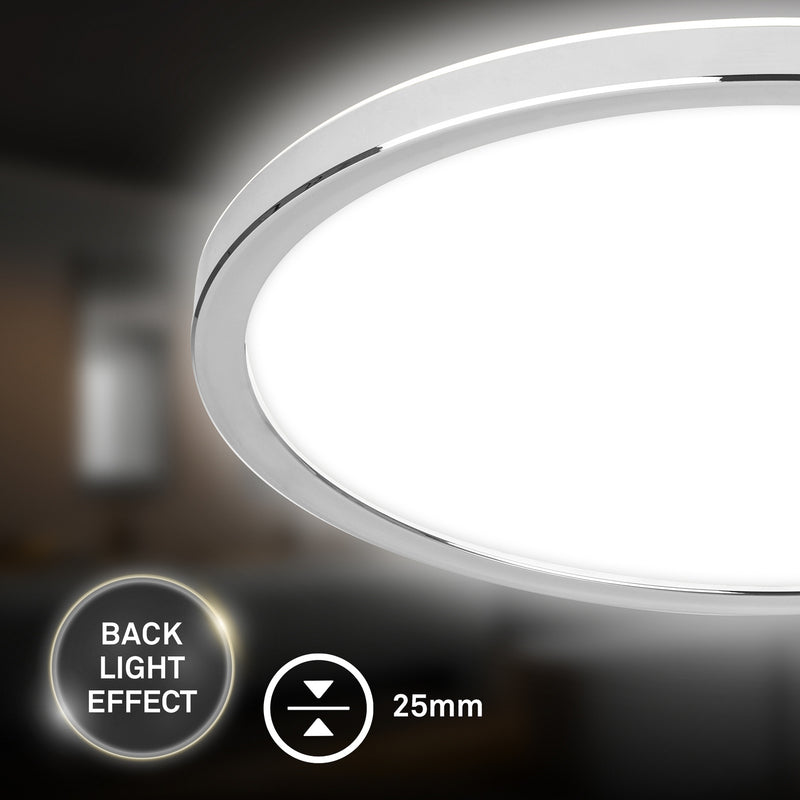 Briloner Deckenlampe LED Pulap chromfarben/weiß Lampe Leuchte Ø42cm IP54 - 4002707483854