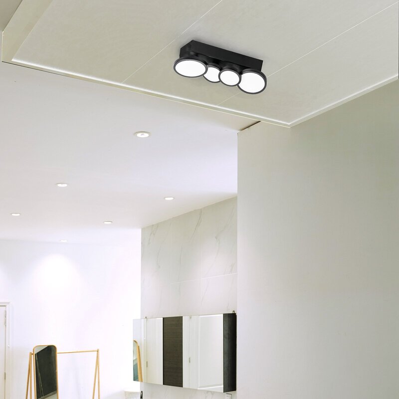 LIGHTME Deckenleuchte Deckenlampe LED Aqua GU10 schwarz Lampen austauschbar964 - 4020856856596