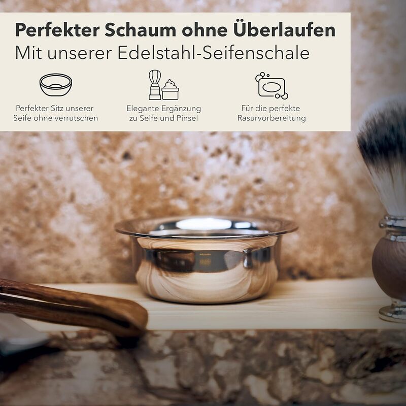 Störtebekker Rasierschale Schale Bartpflege Rasierseifenschale Edelstahlschale - 4260554490238