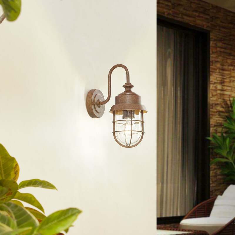Lindby Außenwandleuchte Adalie rostfarben LED Gartenlampe Wandleuchte IP44 31cm - 4251911786712