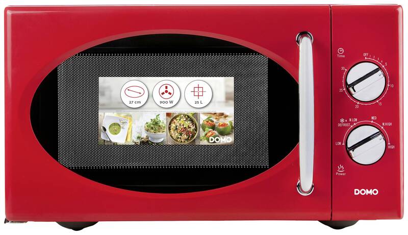 DOMO DO2925 Mikrowelle Rot 900 W Timerfunktion 6 Leistungsstufen Küchengeräte - 5411397120106