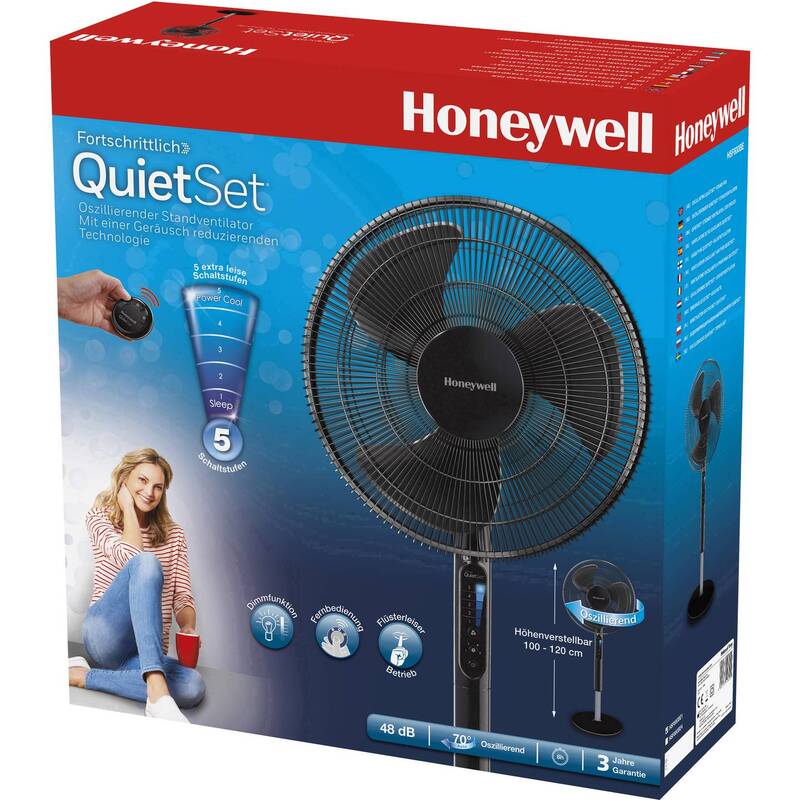 Honeywell Standventilator HSF600BE4 40W Höhenverstellbar Oszillierend Schwarz - 4022167206008