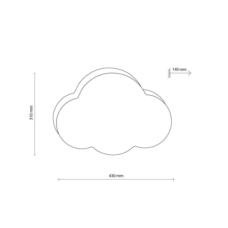 TK Lighting Deckenleuchte Cloud, rosa, 43 cm lang, Textil, Wolke, E27 - 5901780560751