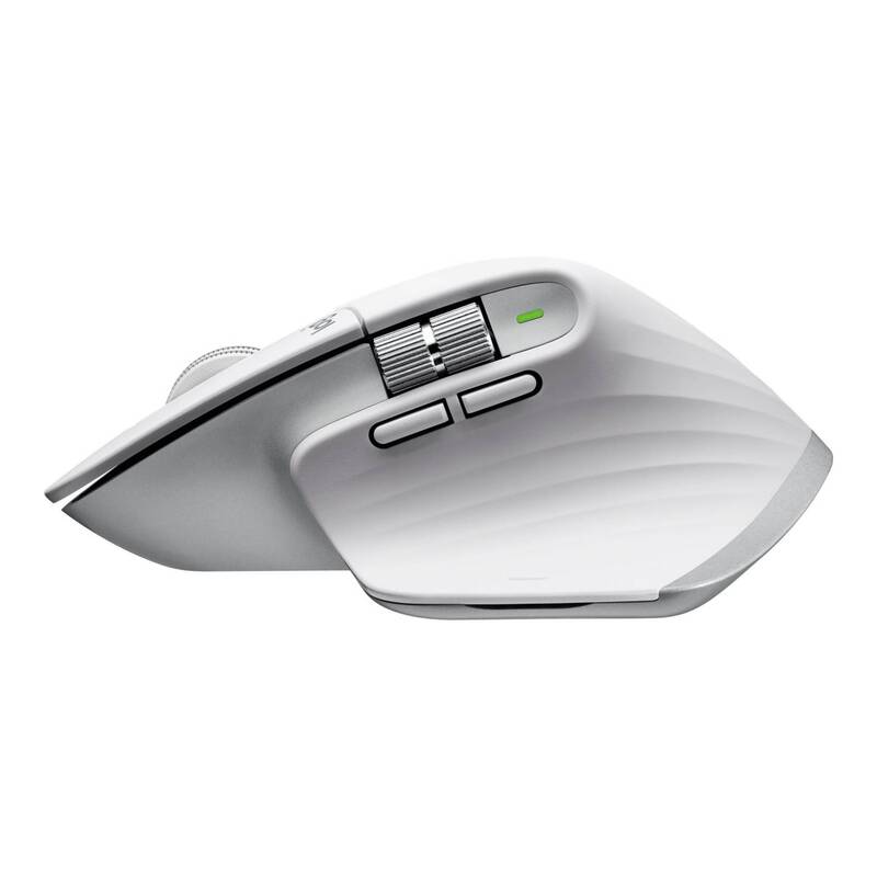 Logitech MX Master 3S Ergonomische Maus Bluetooth 8000 dpi Hellgrau 7 Tasten - 5099206103733