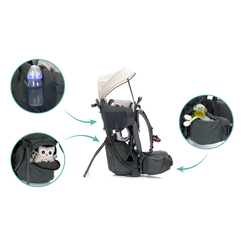 Fillikid Rückentrage Adventure Grau Melange Ergonomische Tragehilfe 20kg - 9120110466310