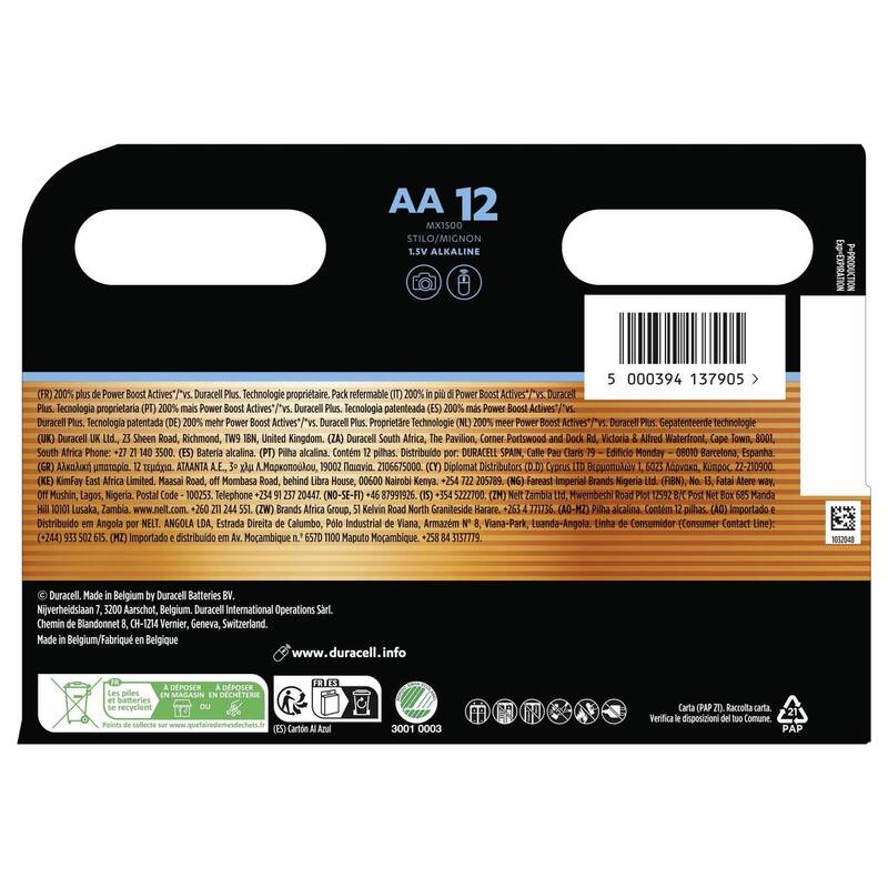 Duracell Batterien Pack AA Mignon Alkali 12er recycelbar - 5000394137905