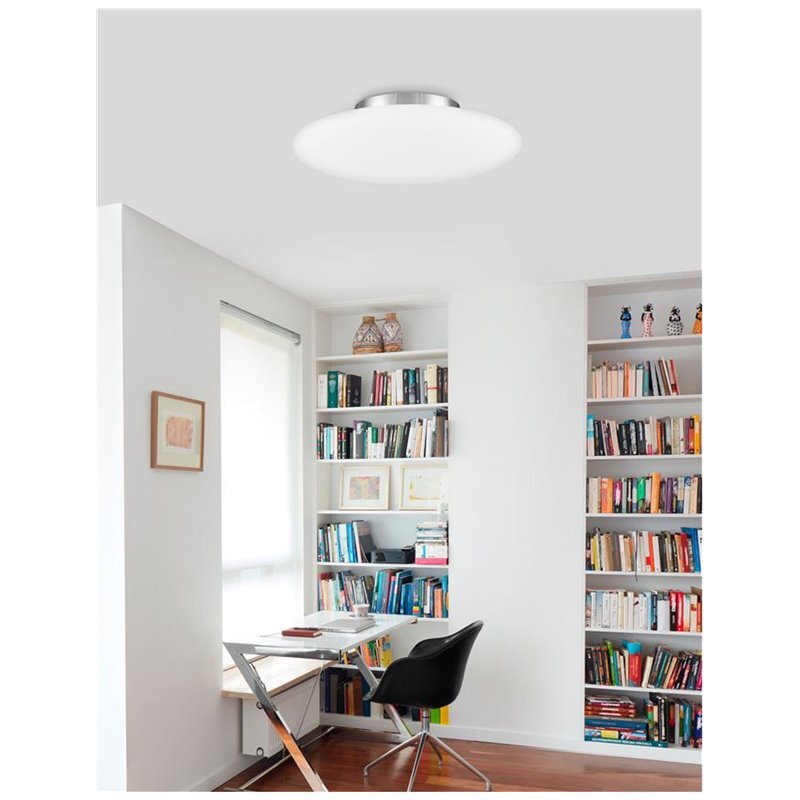 NOVA LUCE Deckenleuchte Lampe PRESSIONE Chrom Opalglas Metall E27 LED 50 cm - 5212017402448