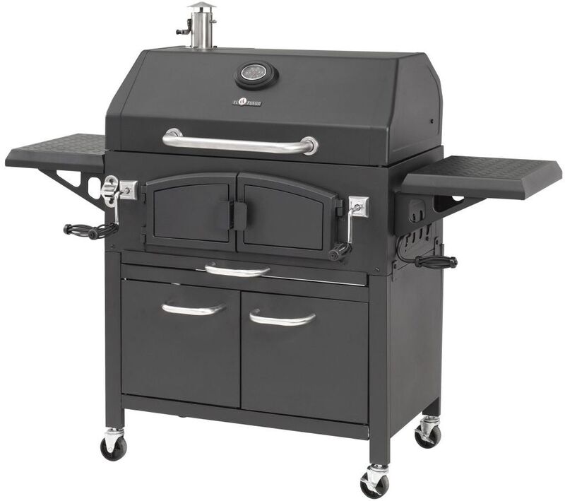 El Fuego Holzkohlegrill Grand Ontario Grill Schwarz 81x46cm Feuerkammer BBQ groß - 4250373205724