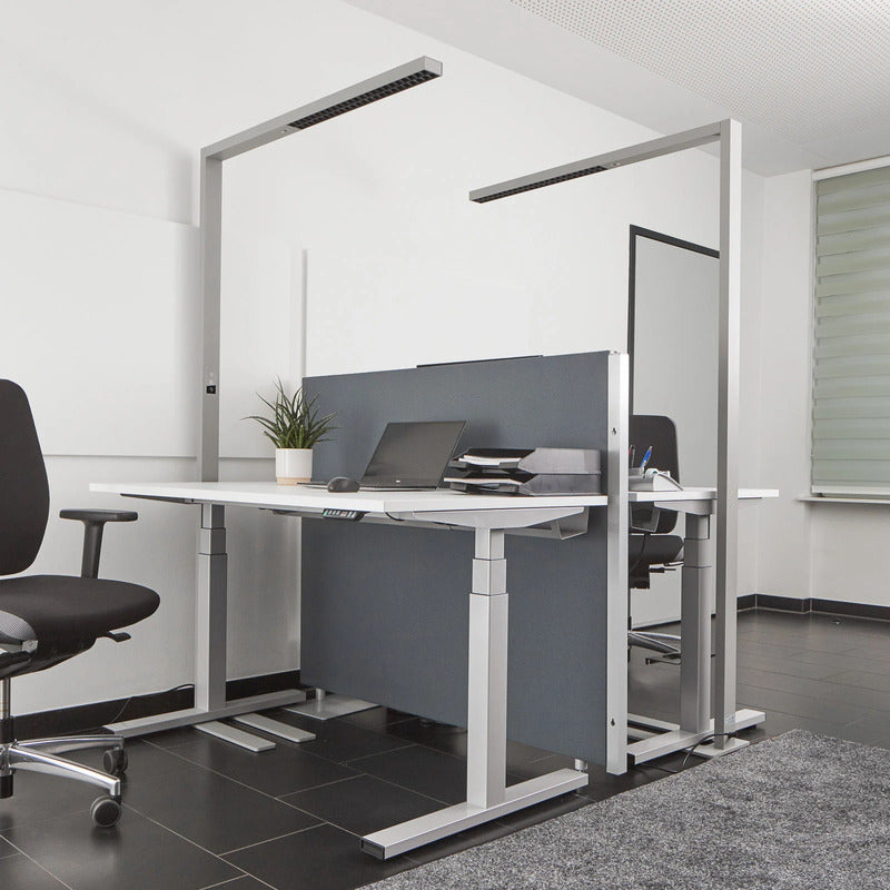Arcchio LED Office Floor Lamp Jolinda, Silver, 4,000 K, Sensor - 4251096542417