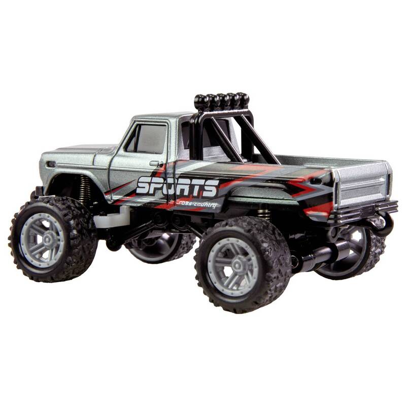 Amewi RC Modellauto Elektro Monstertruck Grau Brushed 1:64 2WD inkl. Akku - 4262500341168