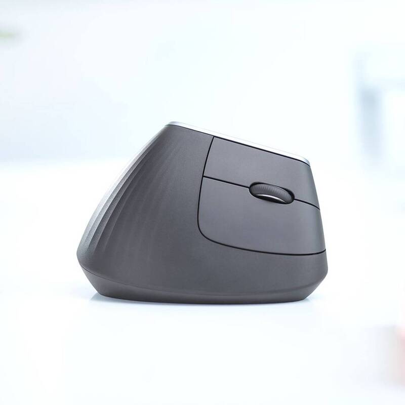 Logitech Ergonomische Maus MX Vertical Bluetooth Schwarz Silber 4 Tasten 4000dpi - 5099206081901