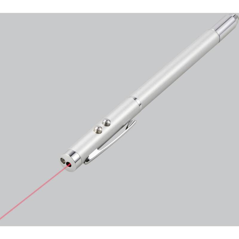 Renkforce Laserpointer Eingabestift Kugelschreiber LED Taschenlampe rot 100m - 4064161310213