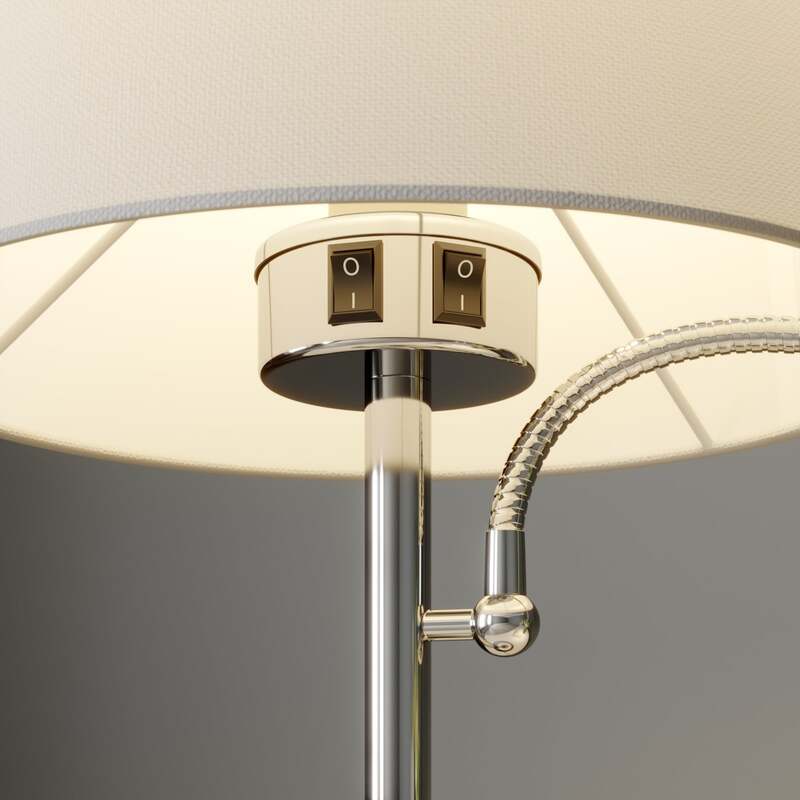 Lindby Tischleuchte Benjiro LED Leselampe Lampe mit Flexarm weiß 52cm hoch - 4251096546750