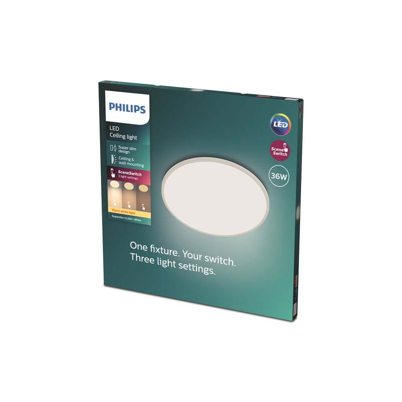 Philips Deckenlampe SuperSlim Ø54cm 2700K LED Lampe Leuchte dimmbar weiß 36W - 8719514327146