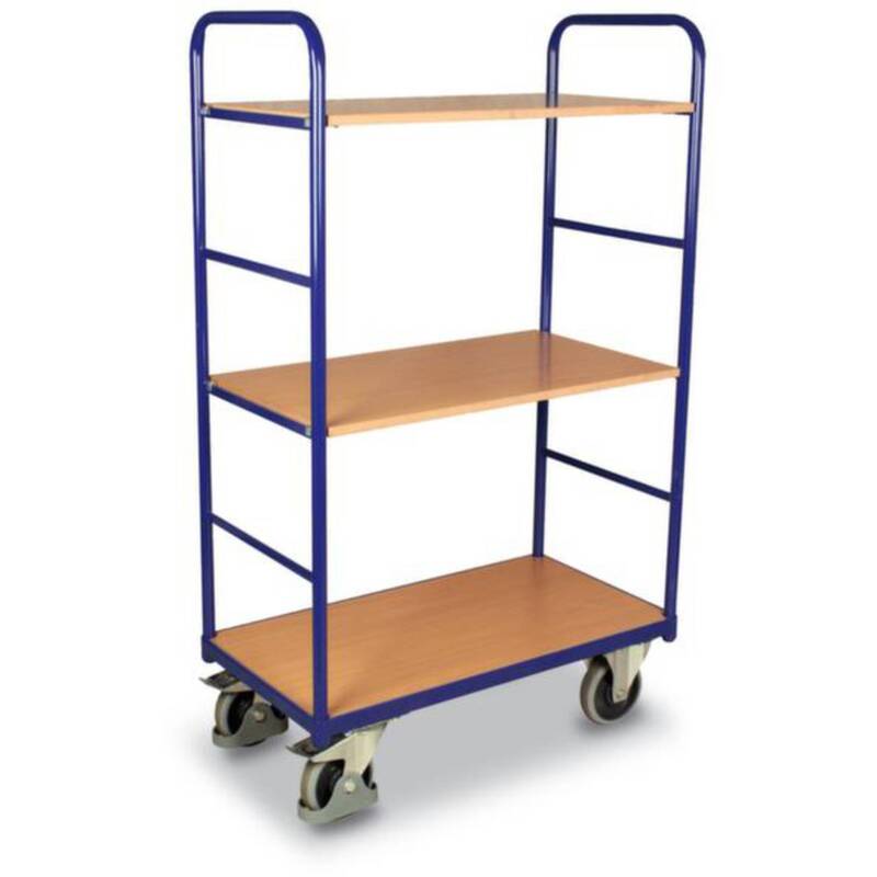 VARIOfit Etagenwagen Transportwagen Stahl Buchedekor 3 Etagen SW-500.211 - 4035694000759