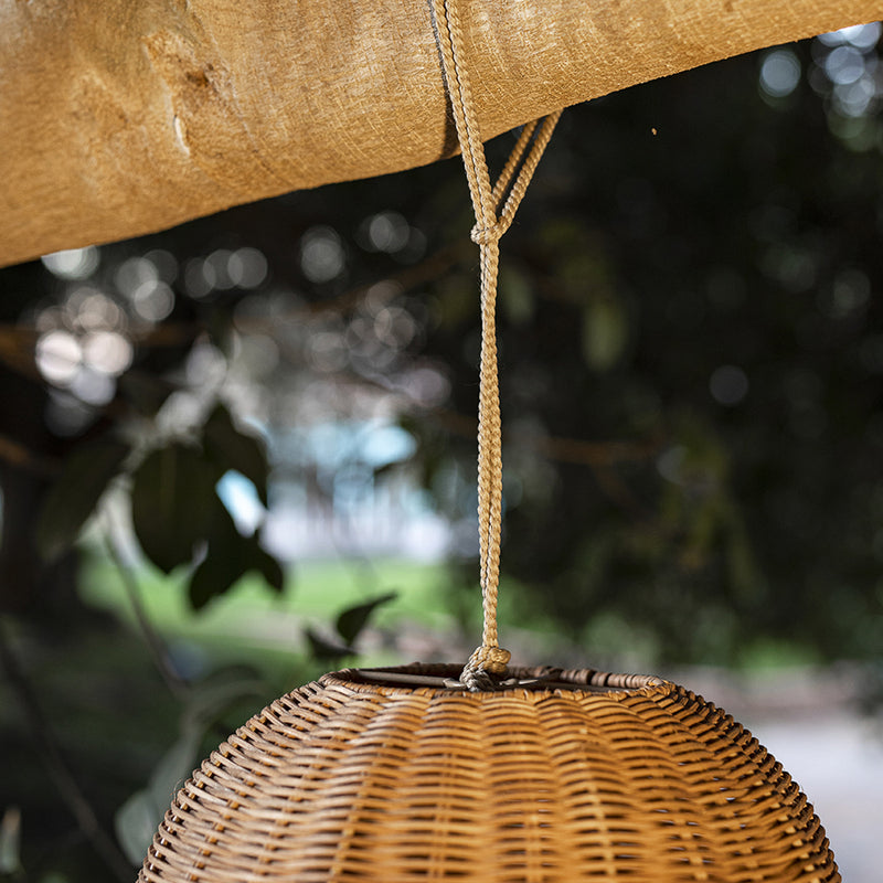 Newgarden Außenleuchte Hängeleuchte Saona LED dimmbar Rattan schwarz 49cm - 8435578504704