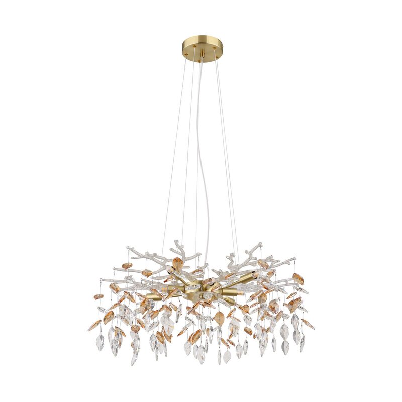 Globo Kronleuchter Hängeleuchte Danna goldfarben amberfarben klar Ø 61 cm - 9007371454808