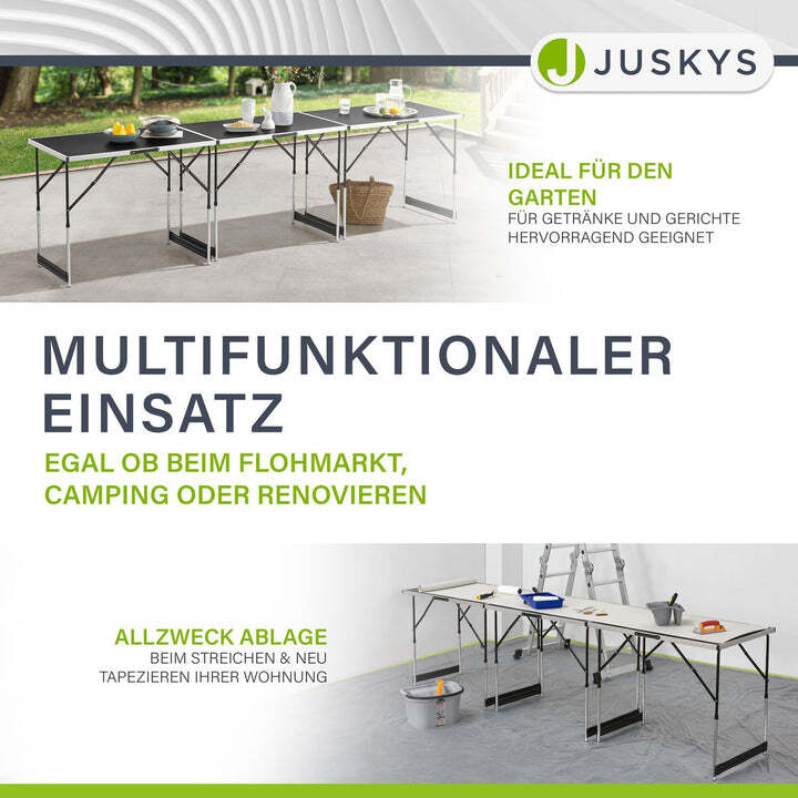 Alu Klapptisch 3er Set Camping Tisch höhenverstellbar klappbar 100x60cm flexibel - 4260565527282