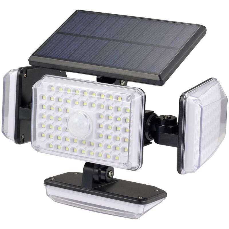 Sygonix Wandleuchte Außenleuchte Solar mit Bewegungsmelder 6500K IP44 schwarz - 4064161251011