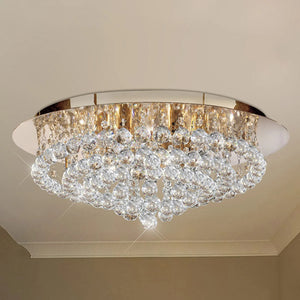 C-Ware Searchlight Deckenleuchte Hanna LED Lampe Kristallleuchte dimmbar gold Ø55cm