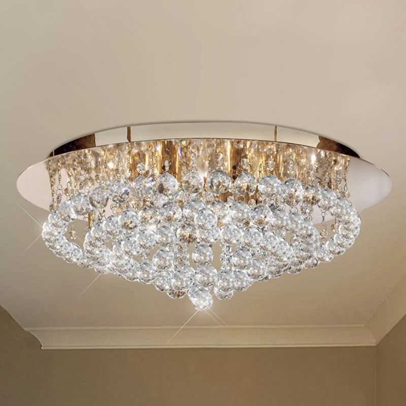Searchlight Deckenleuchte Hanna LED Lampe Kristallleuchte dimmbar gold Ø55cm - 5013874382832