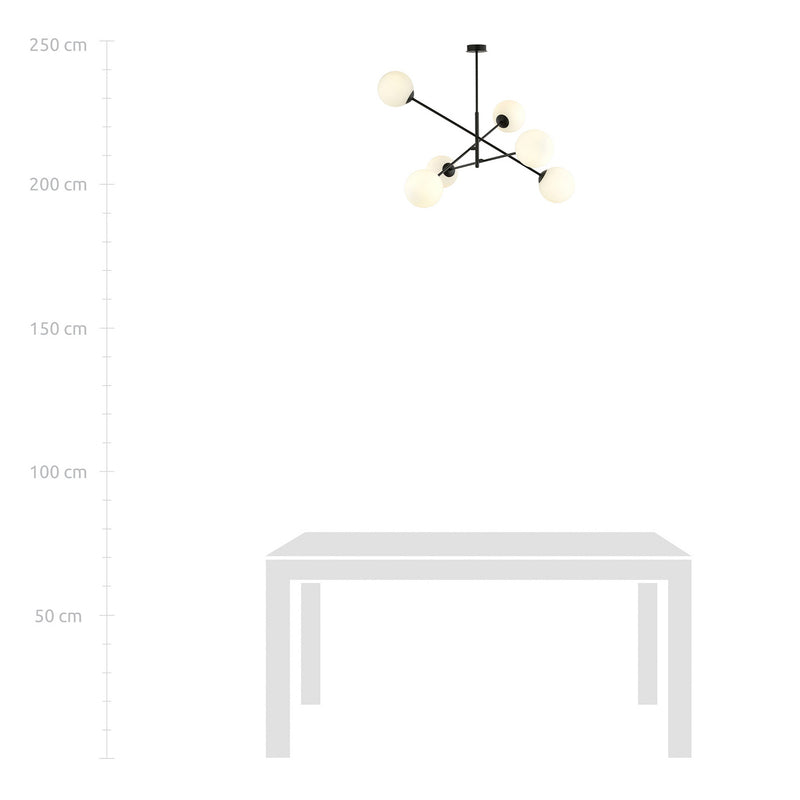 Deckenleuchte Linear schwarz/opal sechsflammig Deckenlampe Lampe SIEHE TEXT/FOTO - 5901738923591