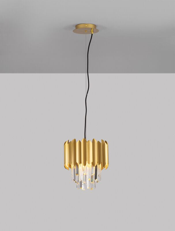 Nova Luce Pendelleuchte Hängeleuchte Magnolia Gold E14 LED dimmbar Lampe Ø 25 cm - 5212017434920