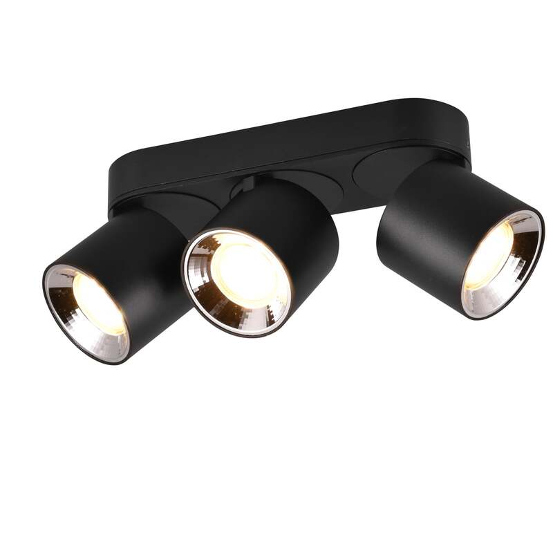 TRIO LIGHTING Deckenstrahler Guayana GU10 3-flammig schwarz matt Metall Lampe - 4017807573992