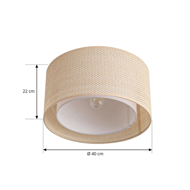 Lindby Deckenleuchte Soula LED Lampe Leuchte dimmbar beige Ø40cm 22cm hoch - 4251911765496