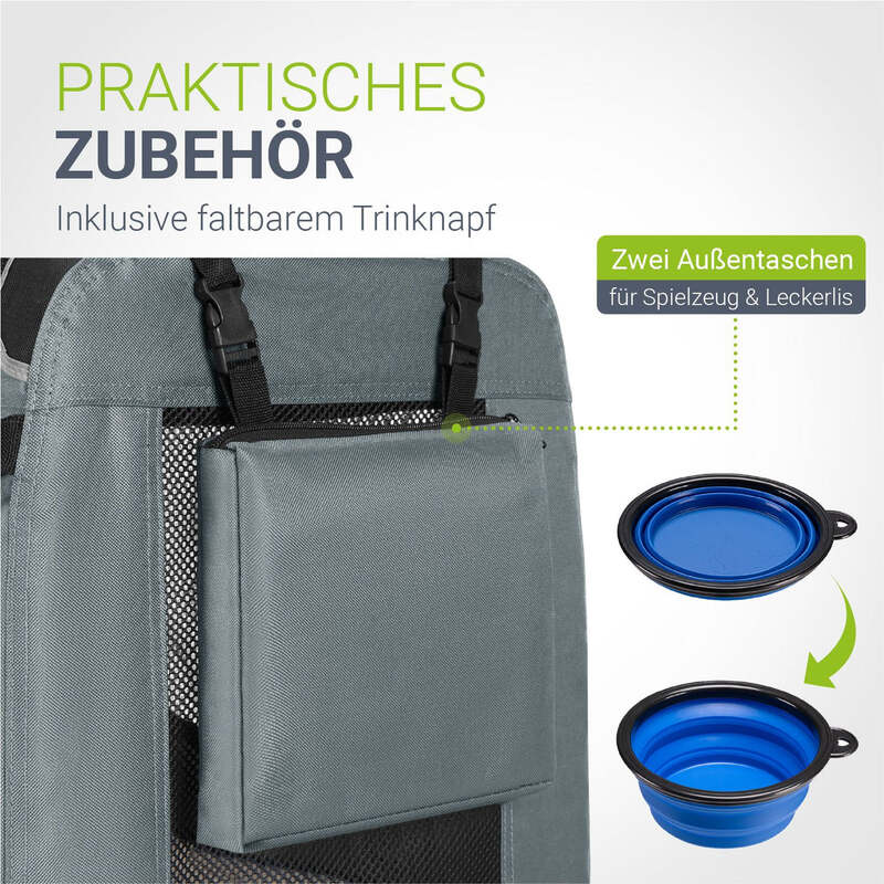 Hundebox Auto faltbar Lassie S Hundetransportbox grau Tragegriff kleine Hunde - 4260304769898