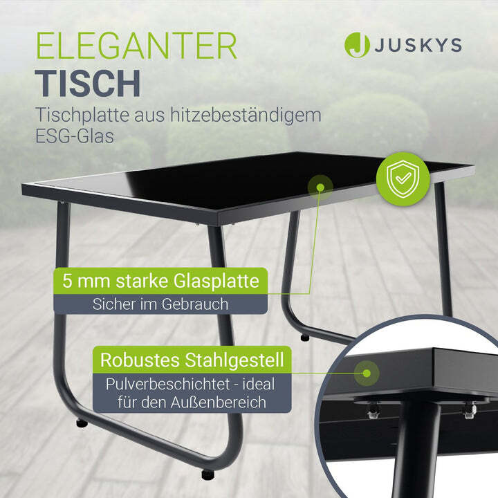 Gartenmöbelset Genua 4-teilig Sitzgruppe wetterfest mit Tisch und Bank anthrazit - 4262437186795