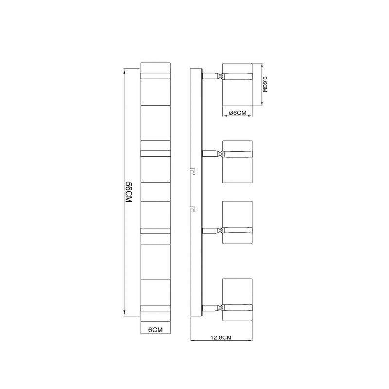 Lucide Deckenstrahler UPTON GU10 4-flammig LED Strahler schwarz Rauchglas - 5411212570031