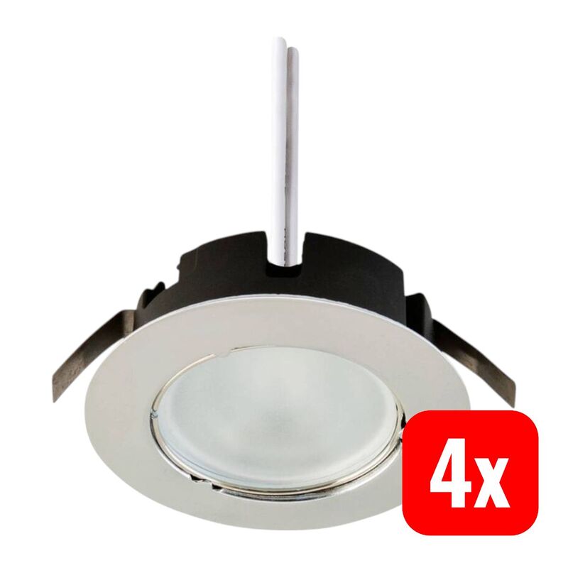 EVN Einbauleuchte Halogen G4 20W dimmbar Chrom Downlight Leuchte Ø70mm IP20 - 4037293800112