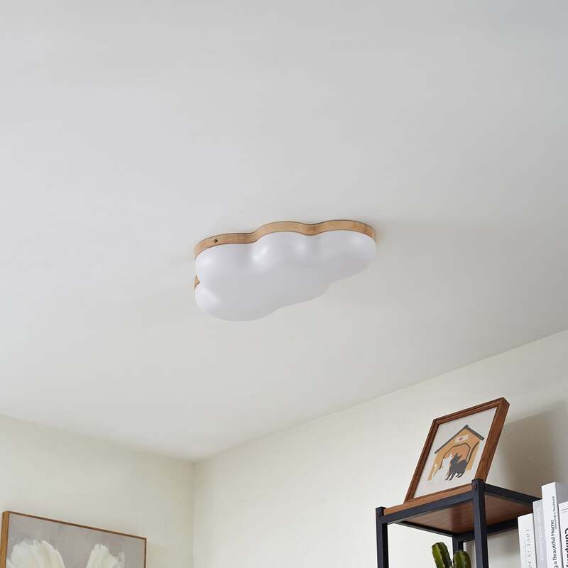 Lindby LED-Deckenleuchte Pilvi Wolke 50 cm 18 W Warmweiß Kunststoff Holz - 4251911792683