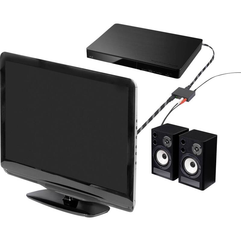 SpeaKa Professional 2 Port Audio Extraktor HDMI - HDMI, Cinch, Toslink Konverter - 4016139054308