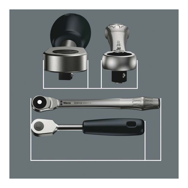 Wera Knarre Zyklop Metal 1/4" Antrieb Durchsteckvierkant 141mm Werkzeug robust - 4013288174017