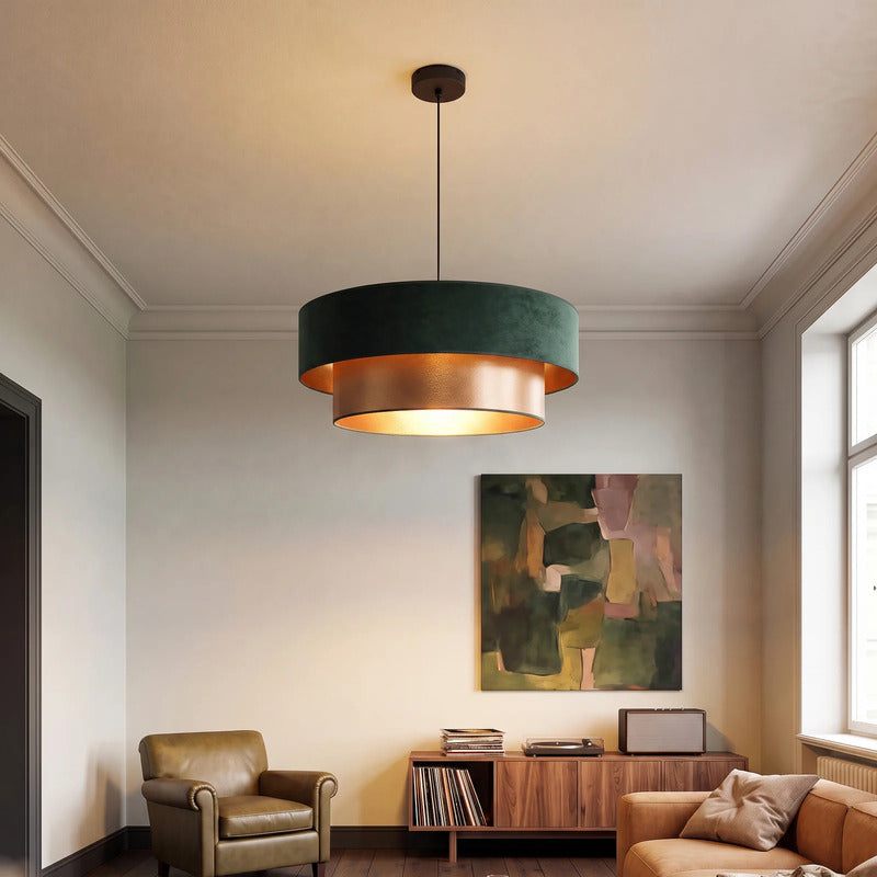 Pendellampe Dorina grün gold E27 Hängelampe Pendelleuchte Lampe Ø60cm 23cm - 0000010059333