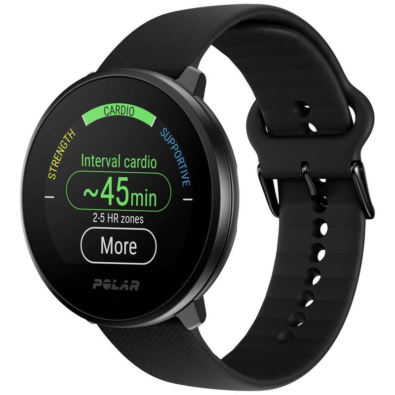 Polar Pulsuhr Fitnessuhr Unite Schwarz Silikon Sportuhr mit Sensor wasserdicht - 0725882064260