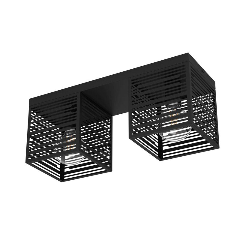 EGLO Deckenlampe Deckenleuchte Leuchte Piedritas zwei schwarze Quaderschirme - 9008606235711